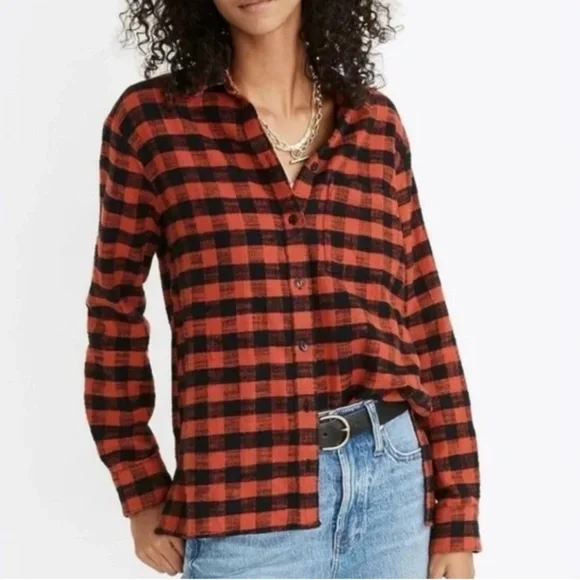 Madewell Flannel Oversized Ex-Boyfriend Shirt, Women's Size Small. - Picture 2 of 13